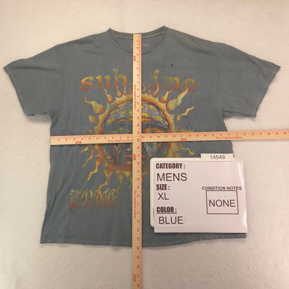 Sublime Band Short Sleeve Crew Neck Graphic Shirt Mens Size Extra Large XL Blue - Picture 6 of 10